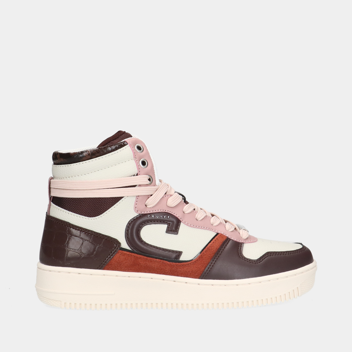 Cruyff Campo High Lux Brown/ Off White dames sneakers