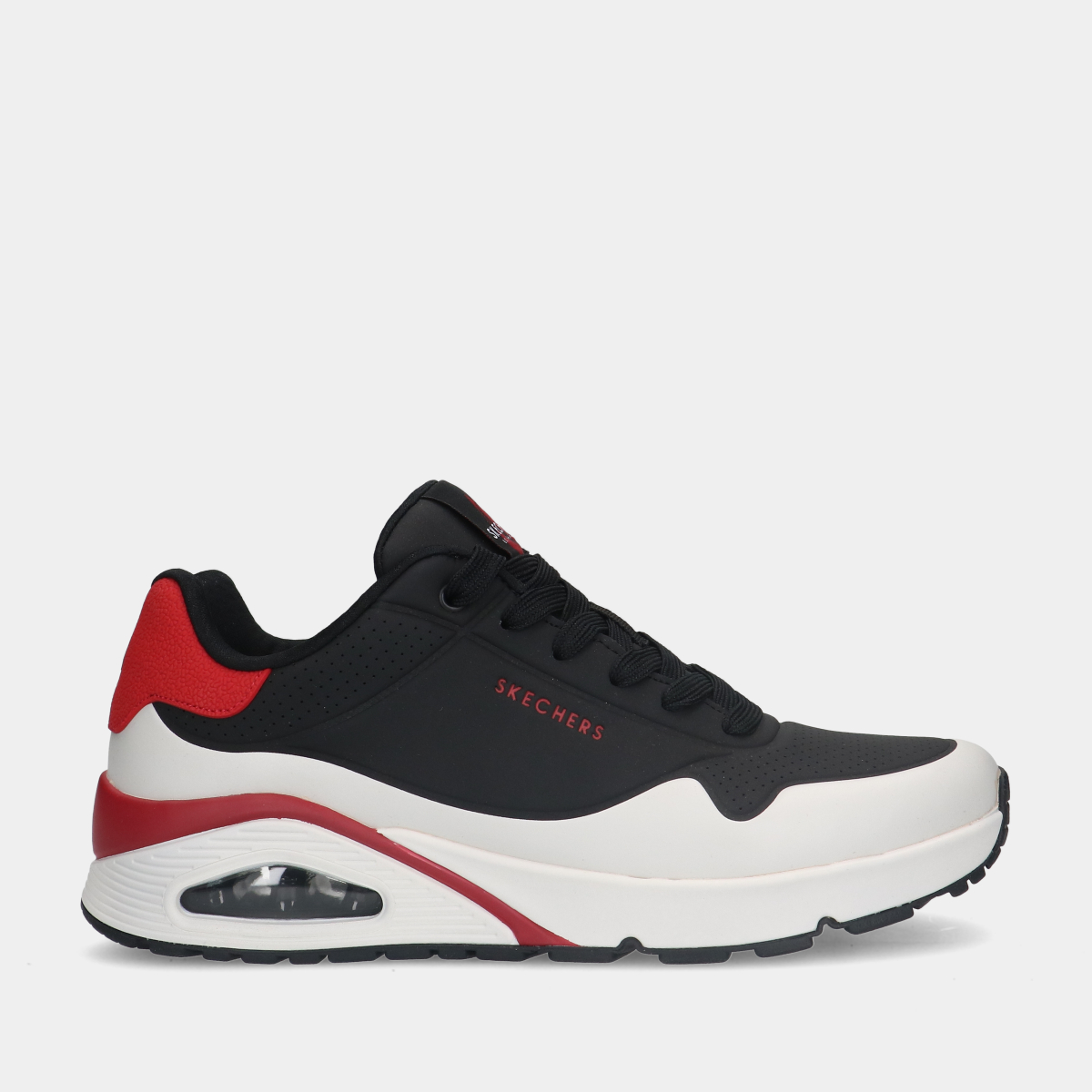 Skechers Uno Back Lit Black/Red heren sneakers