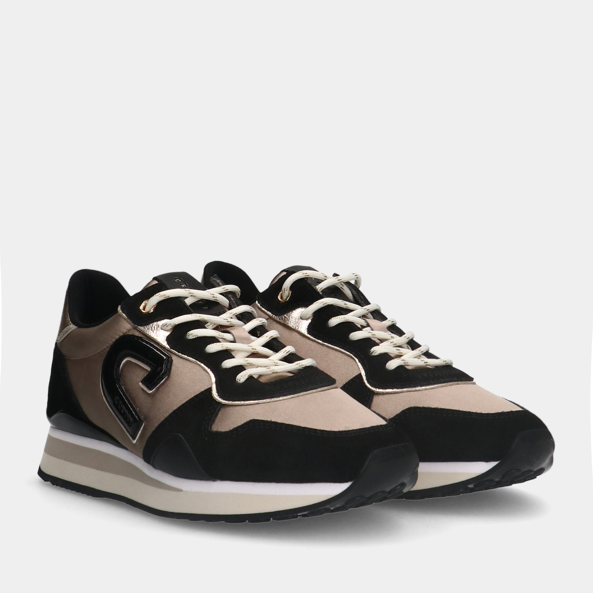 Cruyff Parkrunner Lux 957 Black/ Gold dames sneakers