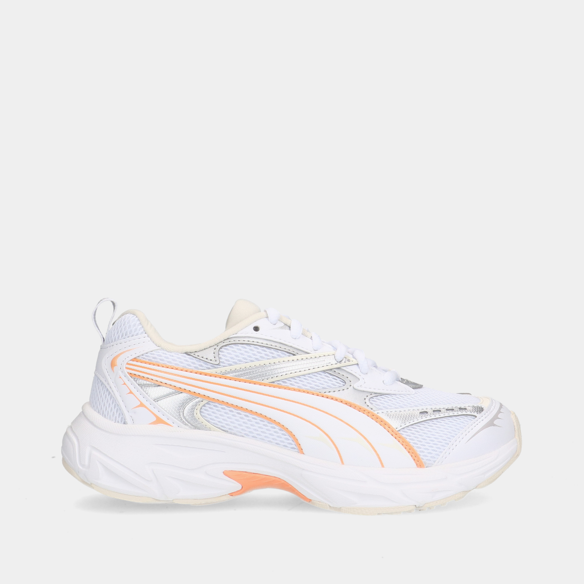 Puma Morphic White/Orange Peach dames sneakers