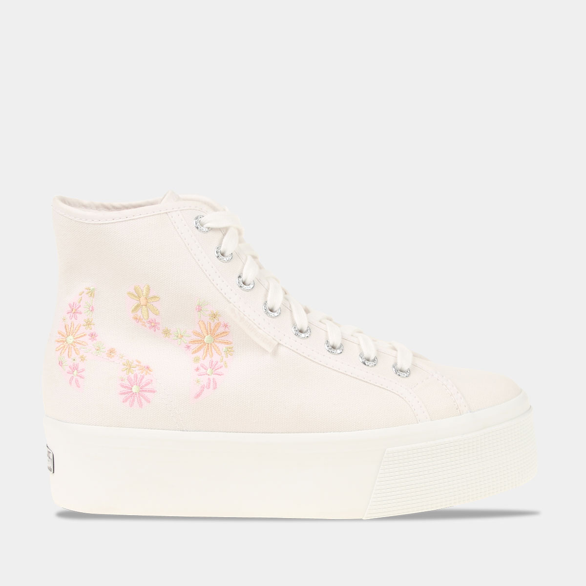 Superga 2708 Flowers Emroidery Wit Dames